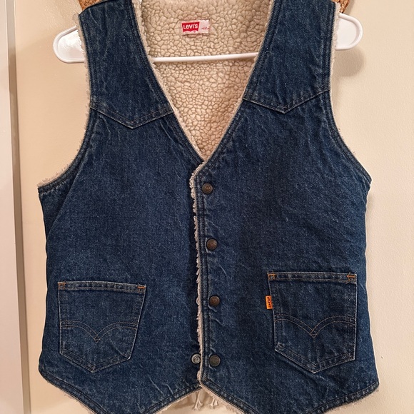 Levi's Jackets & Blazers - Levi’s ORANGE Tab Vintage Sherpa Denim Vest
